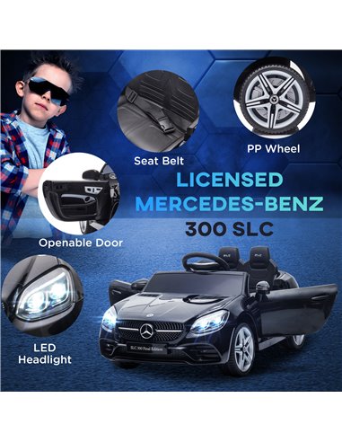 AIYAPLAY Mercedes Benz SLC 300 Licensed 12V Kids Electric Ride On Car with Parental Remote Two Motor Music Light Suspension Whee