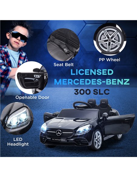 AIYAPLAY Mercedes Benz SLC 300 Licensed 12V Kids Electric Ride On Car with Parental Remote Two Motor Music Light Suspension Whee - pic 5310 | FastDaddyshop