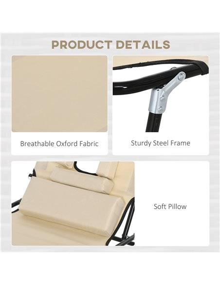 Outsunny Outdoor Foldable Sun Lounger Set of 2, 4 Level Adjustable Backrest Reclining Sun Lounger Chair with Pillow and Reading  - pic 53105 | FastDaddyshop