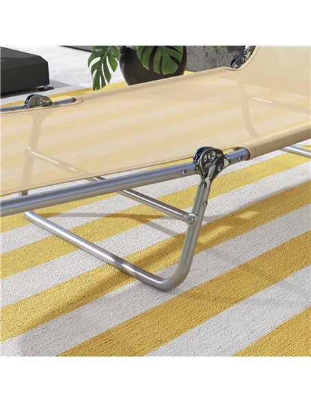 Outsunny Set of Two Steel Frame Sun Loungers, with Reclining Backs - Brown 84B-397V71BN - pic 53124 | FastDaddyshop