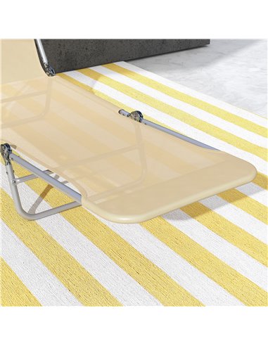 Outsunny Set of Two Steel Frame Sun Loungers, with Reclining Backs - Brown 84B-397V71BN