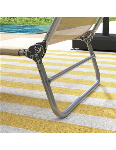 Outsunny Set of Two Steel Frame Sun Loungers, with Reclining Backs - Brown 84B-397V71BN
