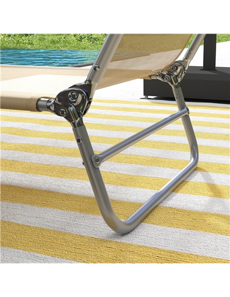 Outsunny Set of Two Steel Frame Sun Loungers, with Reclining Backs - Brown 84B-397V71BN - pic 53126 | FastDaddyshop