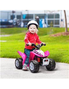 Aiyaplay 18m+ Honda Licensed Kids Quad Bike ATV, 6V with LED Light, Horn, Pink 2