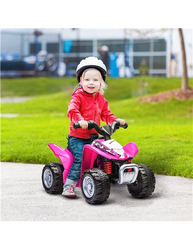 AIYAPLAY Honda Licensed Kids Quad Bike, 6V Electric Ride on Car ATV Toy with LED Light Horn for 1.5-3 Years, Pink
