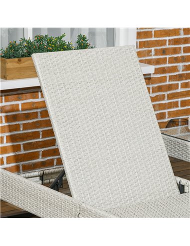 Outsunny 3-piece PE Rattan Sun Lounger Set with Adjustable 5-Position Recliner, Patio Chaise Lounge Chair Set with Cushions, Hea