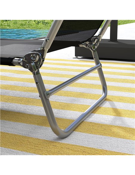 Outsunny Set of Two Steel Frame Sun Loungers, with Reclining Backs - Black 84B-397V01BK - pic 53171 | FastDaddyshop