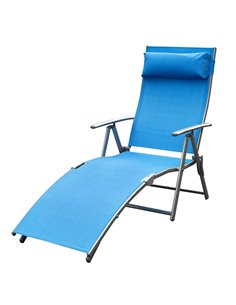 Outsunny Sun Lounger with 7 Levels Adjustable Back, Blue 84B-184BU