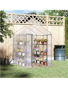 Outsunny 143 x 143 x 195 cm Walk-In Greenhouse, Transparent 01-0472 2