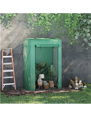 Outsunny Outdoor PE Greenhouse Steel Frame Plant Cover with Zipper 100L x 50W x 150HCM - Green 845-300