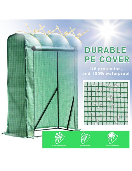 Outsunny Outdoor PE Greenhouse Steel Frame Plant Cover with Zipper 100L x 50W x 150HCM - Green 845-300 - pic 53213 | FastDaddyshop