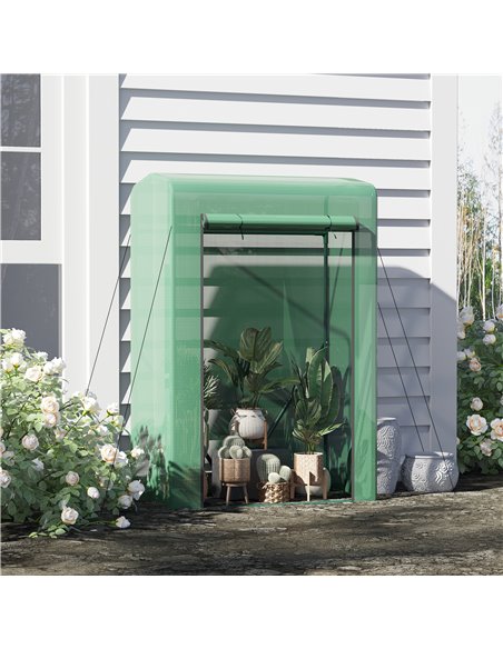Outsunny Outdoor PE Greenhouse Steel Frame Plant Cover with Zipper 100L x 50W x 150HCM - Green 845-300 - pic 53216 | FastDaddyshop