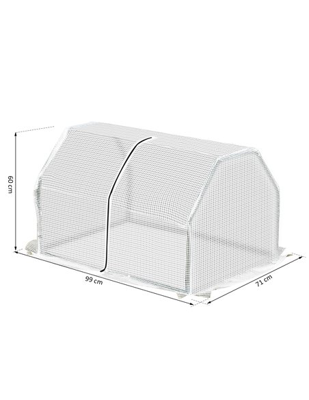 Outsunny Mini Greenhouse Portable Garden Greenhouse Metal Frame Grow House with PVC Cover, Middle Zip Fastening, 99 x 71 x 60 cm - pic 53219 | FastDaddyshop