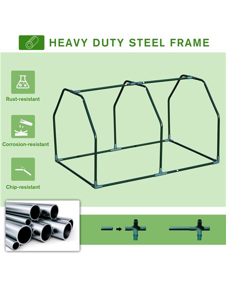 Outsunny Mini Greenhouse Portable Garden Greenhouse Metal Frame Grow House with PVC Cover, Middle Zip Fastening, 99 x 71 x 60 cm - pic 53220 | FastDaddyshop