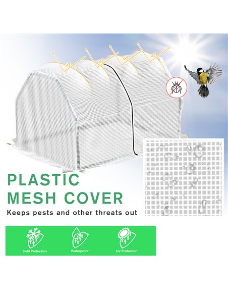 Outsunny Mini Greenhouse Portable Garden Greenhouse Metal Frame Grow House with PVC Cover, Middle Zip Fastening, 99 x 71 x 60 cm - pic 53221 | FastDaddyshop