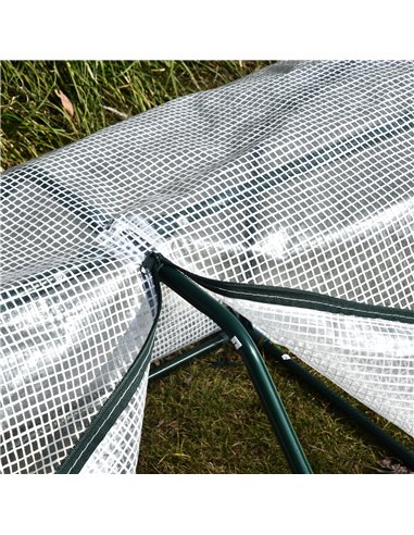 Outsunny Mini Greenhouse Portable Garden Greenhouse Metal Frame Grow House with PVC Cover, Middle Zip Fastening, 99 x 71 x 60 cm