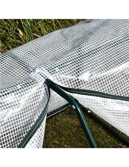 Outsunny Mini Greenhouse Portable Garden Greenhouse Metal Frame Grow House with PVC Cover, Middle Zip Fastening, 99 x 71 x 60 cm - pic 53224 | FastDaddyshop