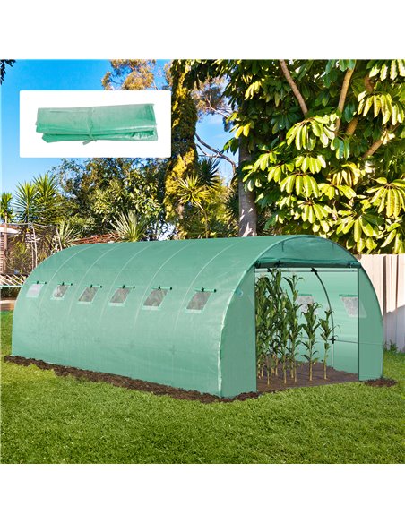 Outsunny 6 x 3 x 2m Greenhouse Replacement Cover ONLY, Green 845-382GN - pic 53245 | FastDaddyshop