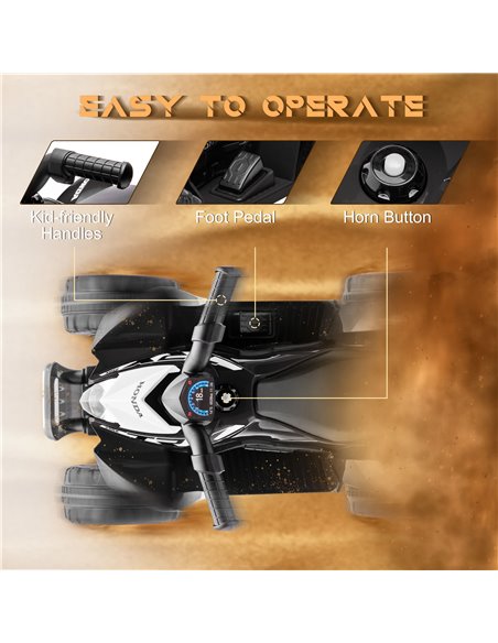 AIYAPLAY Honda Licensed Kids Quad Bike, 6V Electric Ride on Car ATV Toy with LED Light Horn for 1.5-3 Years, Black - pic 5325 | FastDaddyshop