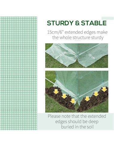 Outsunny 10x7ft Greenhouse Replacement Cover Winter Garden Plant PE Cover for Tunnel Walk-in Greenhouse with Roll-up Windows Doo