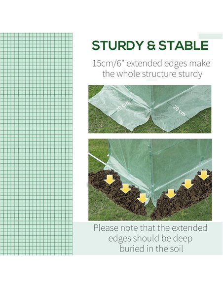 Outsunny 10x7ft Greenhouse Replacement Cover Winter Garden Plant PE Cover for Tunnel Walk-in Greenhouse with Roll-up Windows Doo - pic 53257 | FastDaddyshop
