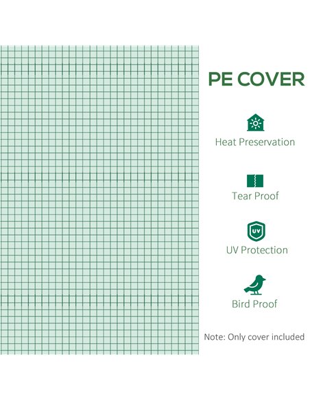 Outsunny 10x7ft Greenhouse Replacement Cover Winter Garden Plant PE Cover for Tunnel Walk-in Greenhouse with Roll-up Windows Doo - pic 53258 | FastDaddyshop
