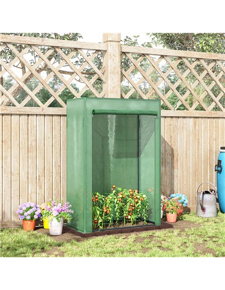 Outsunny 100 x 50 x 150cm Greenhouse Steel Frame PE Cover with Roll-up Door Outdoor for Backyard, Balcony, Garden, Green 845-386 - pic 53272 | FastDaddyshop