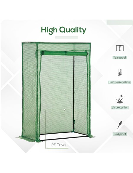 Outsunny 100 x 50 x 150cm Greenhouse Steel Frame PE Cover with Roll-up Door Outdoor for Backyard, Balcony, Garden, Green 845-386 - pic 53274 | FastDaddyshop