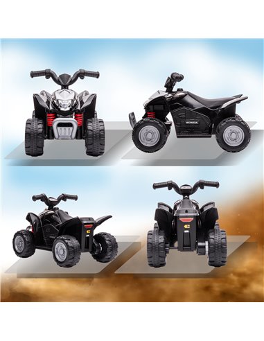 AIYAPLAY Honda Licensed Kids Quad Bike, 6V Electric Ride on Car ATV Toy with LED Light Horn for 1.5-3 Years, Black