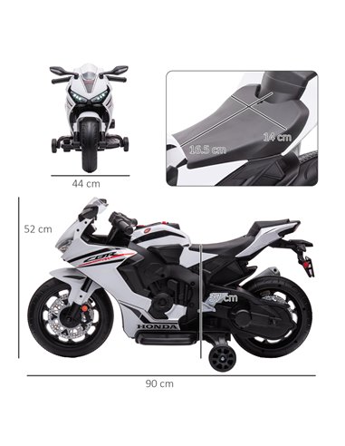 HOMCOM Electric Ride On Motorcycle with Headlights Music, 6V Battery Powered Kids Motorcycle Vehicle with Training Wheels, for 3