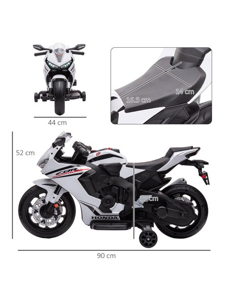 HOMCOM Electric Ride On Motorcycle with Headlights Music, 6V Battery Powered Kids Motorcycle Vehicle with Training Wheels, for 3 - pic 5331 | FastDaddyshop