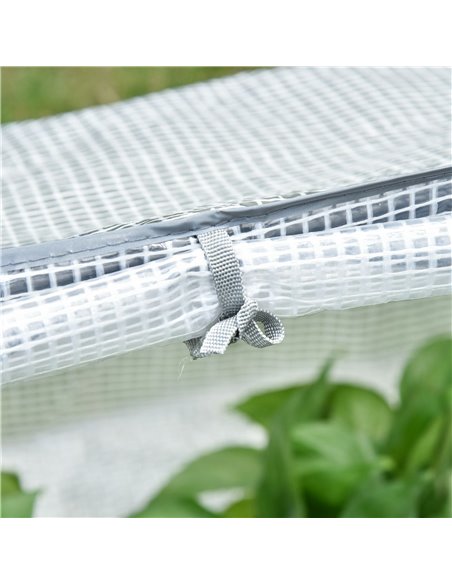 Outsunny Mini Greenhouse Portable Flower Planter Tomato Vegetable House for Garden Backyard with Zipper 120 x 60 x 60 cm, White  - pic 53314 | FastDaddyshop