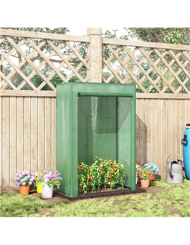 Outsunny 100 x 50 x 150cm Greenhouse, Steel Frame, Green 845-386V03