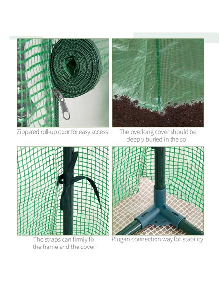 Outsunny 100 x 50 x 150cm Greenhouse Steel Frame PE Cover with Roll-up Door Outdoor for Backyard, Balcony, Garden, Green 845-386 - pic 53329 | FastDaddyshop
