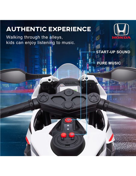 HOMCOM Electric Ride On Motorcycle with Headlights Music, 6V Battery Powered Kids Motorcycle Vehicle with Training Wheels, for 3 - pic 5333 | FastDaddyshop