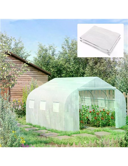Outsunny 4.5 x 3 x 2m Greenhouse Replacement Cover, White 845-616V01WT - pic 53335 | FastDaddyshop