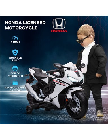 HOMCOM Electric Ride On Motorcycle with Headlights Music, 6V Battery Powered Kids Motorcycle Vehicle with Training Wheels, for 3