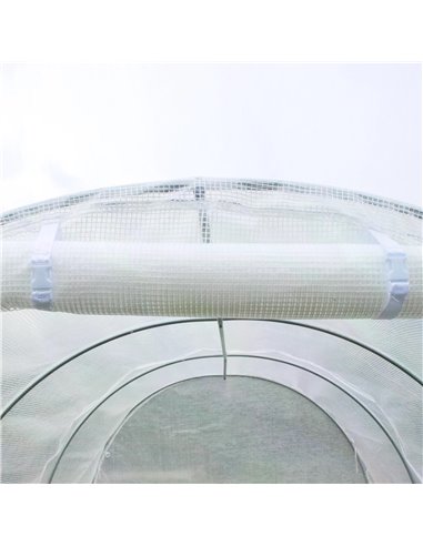 Outsunny 4.5 x 3 x 2m Greenhouse Replacement Cover Reinforced Gardening Plant Cover for Walk-In Growhouse with Zipper Door, Whit