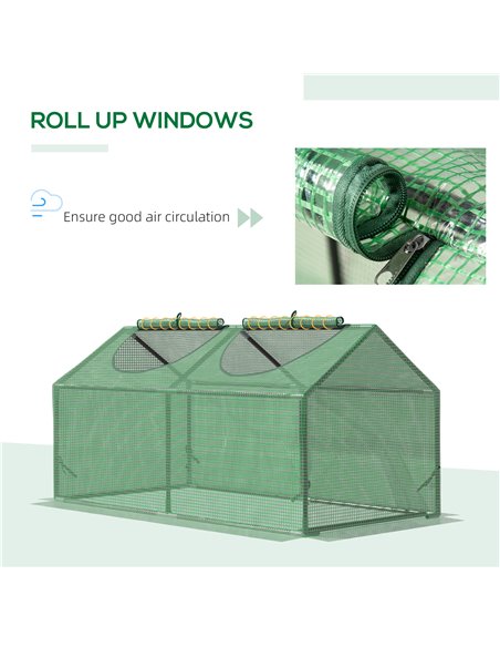 Outsunny Mini Greenhouse, Small Plant Grow House for Outdoor with Durable PE Cover, Observation Windows, 119 x 60 x 60 cm, Green - pic 53347 | FastDaddyshop