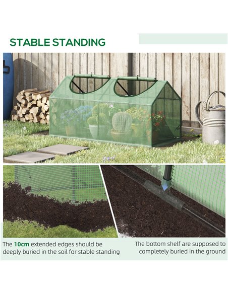Outsunny Mini Greenhouse, Small Plant Grow House for Outdoor with Durable PE Cover, Observation Windows, 119 x 60 x 60 cm, Green - pic 53348 | FastDaddyshop