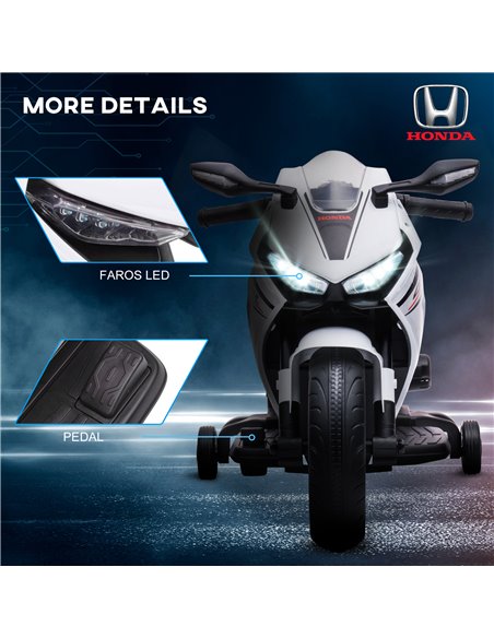 HOMCOM Electric Ride On Motorcycle with Headlights Music, 6V Battery Powered Kids Motorcycle Vehicle with Training Wheels, for 3 - pic 5335 | FastDaddyshop