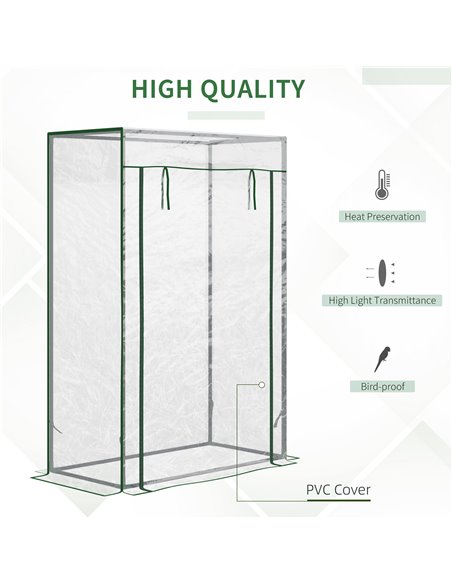 Outsunny Greenhouse with Steel Frame, PVC Cover, Roll-up Door for Outdoor, Backyard, Balcony, Garden, 100 x 50 x 150cm, Transpar - pic 53355 | FastDaddyshop