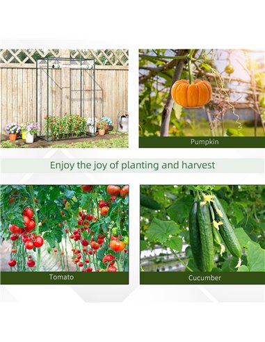 Outsunny Greenhouse with Steel Frame, PVC Cover, Roll-up Door for Outdoor, Backyard, Balcony, Garden, 100 x 50 x 150cm, Transpar