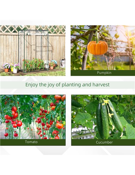Outsunny Greenhouse with Steel Frame, PVC Cover, Roll-up Door for Outdoor, Backyard, Balcony, Garden, 100 x 50 x 150cm, Transpar - pic 53357 | FastDaddyshop