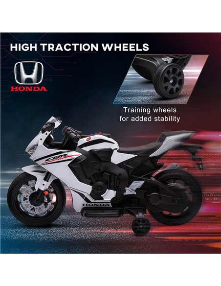 HOMCOM Electric Ride On Motorcycle with Headlights Music, 6V Battery Powered Kids Motorcycle Vehicle with Training Wheels, for 3 - pic 5336 | FastDaddyshop