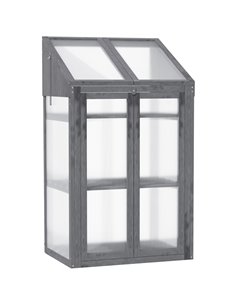Outsunny 3-Tier 70 x 50 x 120 cm Wooden Cold Frame Greenhouse, Grey 845-672GY