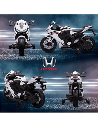 HOMCOM Electric Ride On Motorcycle with Headlights Music, 6V Battery Powered Kids Motorcycle Vehicle with Training Wheels, for 3