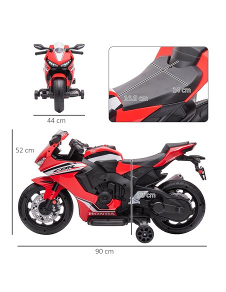 HOMCOM Electric Ride On Motorcycle with Headlights Music, 6V Battery Powered Kids Motorcycle Vehicle with Training Wheels, Outdo - pic 5339 | FastDaddyshop