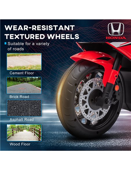 HOMCOM Electric Ride On Motorcycle with Headlights Music, 6V Battery Powered Kids Motorcycle Vehicle with Training Wheels, Outdo - pic 5340 | FastDaddyshop