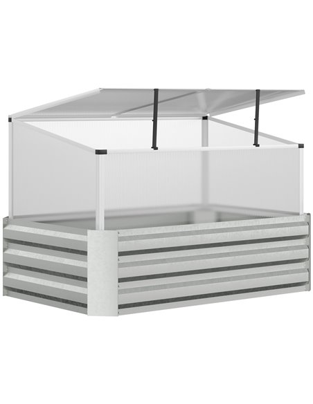 Outsunny Raised Beds for Garden with Mini Greenhouse, Silver 845-779V00SR - pic 53415 | FastDaddyshop